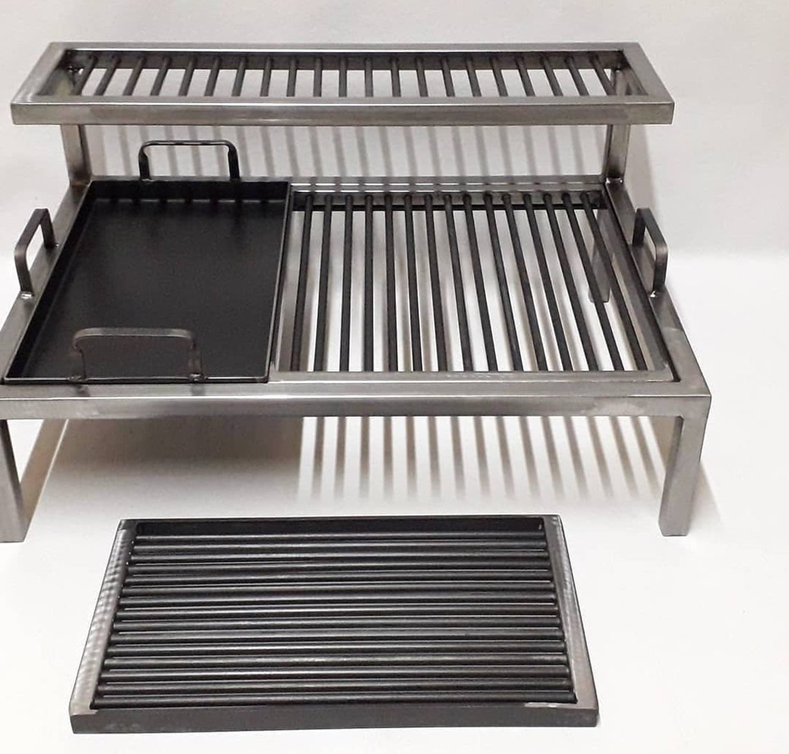Barbecue Iron Grill Parrilla De Hierro 10 Mm Con Dos Niveles Etsy