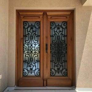 Panel decorativo de rejilla - Aluminio fundido – Inserto estilo hierro forjado para puerta, ventana o portón – Decoración de pared para interiores y exteriores – Negro resistente a la corrosión