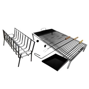 Iron Grill + Fire Pit + BBQ Tool Set | 8mm iron grill | Made with Argentine iron | Asado Argentino, Iron grill, BBQ