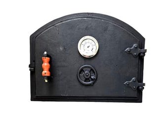 Puerta de horno de pizza de hierro fundido: Chimenea de leña casera