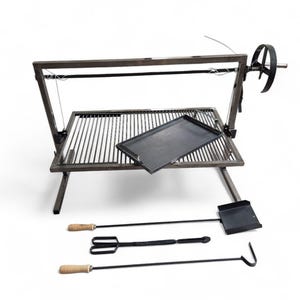 Sistema de Parrilla Ajustable Santa Maria | Con Plancha | Opción con Kit Parrillero | Para Carbón y Leña
