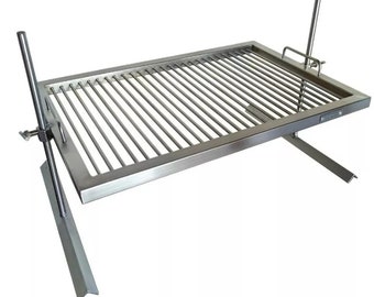 Parrilla de Acero Inoxidable Flotante con Patas Regulables, Asado Argentino, Stainless Steel Grill, Argentina Grill, Camping Grill