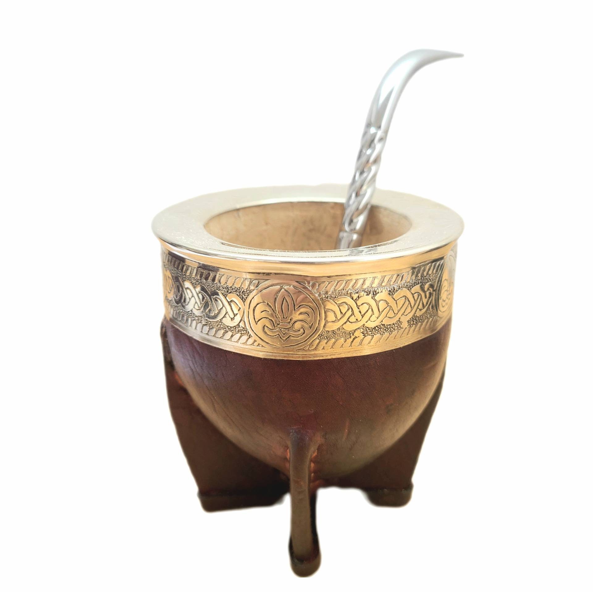 Calabaza Imperial Mate Con Paja Marrón, Mate Imperial De Calabaza