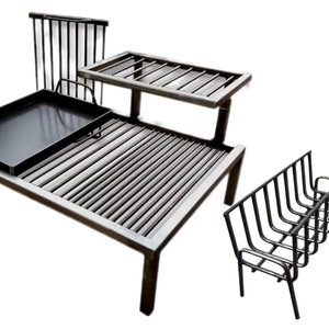 Barbecue Grill + Brasero - Parrilla de hierro dos niveles y Plancha, Asado Argentino, Iron grill, Argentina Grill, Gaucho