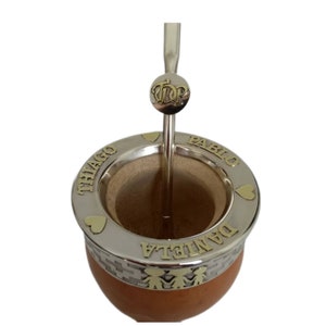 Personalized IMPERIAL Mate Gourd and leather | MATE + STRAW | Custom Gourd Mate | Personalized Mate | Argentine Mate