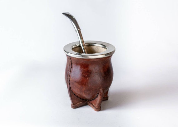 Buy Gourd and Brown Leather Mate, Yerba Mate Gourd, Mate De Calabaza  Marrón, Mate De Cuero, Yerba Mate Cup, Argentina Online in India 