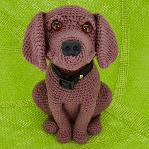 Padrão de crochê de Labrador Retriever, Padrão de crochê de Labrador Chocolate, Padrão de crochê de Retriever, Cachorro de crochê