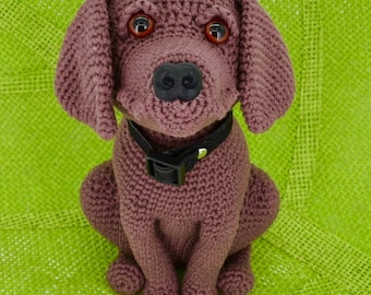 Patrón de ganchillo de Labrador Retriever, Patrón de ganchillo de Labrador color chocolate, Patrón de ganchillo de Retriever, Perro de ganchillo