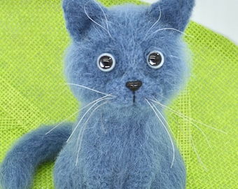 Cat Crochet Pattern, Crochet Russian Blue Cat Pattern, Russian Blue Crochet Amigurumi Cat, Fluffy Сrochet Cat