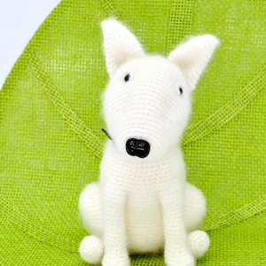 Häkelanleitung für einen Bullterrier, Häkelanleitung für einen Hund, Amigurumi-Anleitung für einen Bullterrier, Häkelanleitung für einen englischen Bullterrier