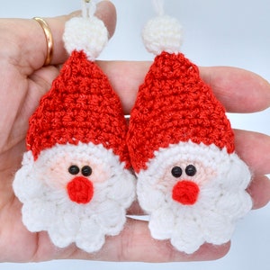 Häkelanleitung für den Weihnachtsmann, gehäkelte Weihnachtsdeko, gehäkelte Weihnachtsmann-Applikation, gehäkelter Weihnachtsmann-Anhänger, Weihnachtsmann-Schlüsselanhänger