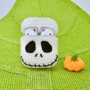 Crochet Jack Skellington AirPods Case  and Pumpkin Pattern, Crochet Jack Skellington and Pumpkin