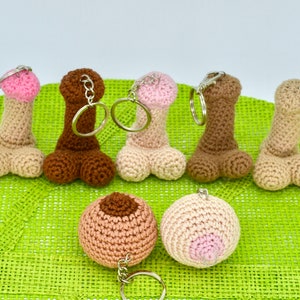 Penis and Boob Keychain PCrochet ATTERN, Amigurumi Crochet Dick and Boob PATTERN, Penis Keyring, Valentines Day gift,  Hen and Stag Do