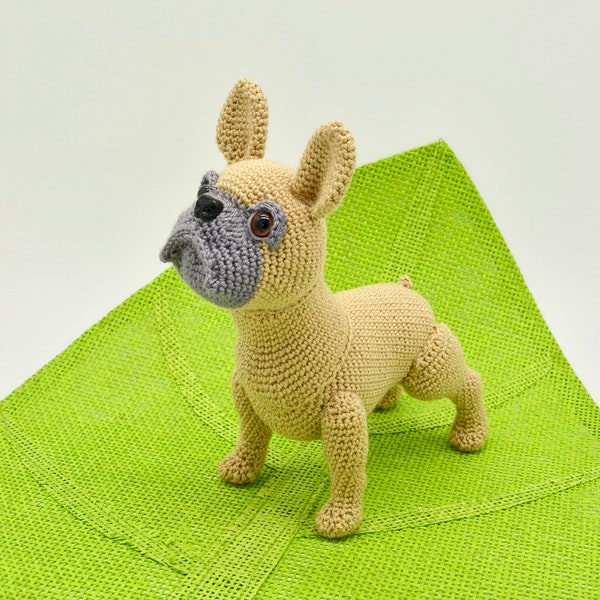 Modèle au crochet bouledogue français, motif chien au crochet, bouledogue au crochet