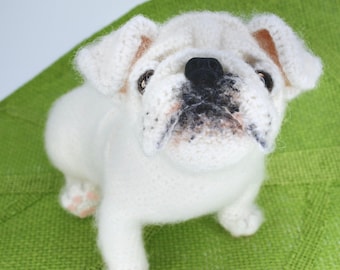Patrón de amigurumi de bulldog inglés a crochet (PDF), perro realista.