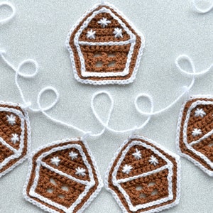 Gingerbread House Crochet Pattern, Christmas Tree Decor, Bunting, Christmas Garland, Ornament