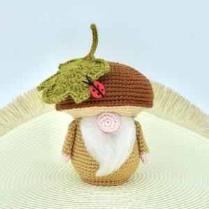 Gehaakte kabouter, paddestoelkabouter haakpatroon, gehaakte kabouterpop, Amigurumi kabouterpop, tuinkabouter, gehaakte paddestoel, gehaakte herfst
