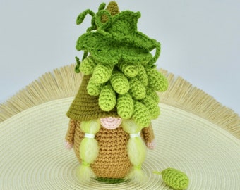 REAL Crochet Gnome, Grapes Gnome Crochet Pattern, Crochet Gnome Doll, Amigurumi Gnome Doll, Garden Gnome, Crochet Grapes, Crochet Food