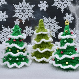 Crochet Christmas Tree Pattern, Crochet Christmas Tree Ornament Pattern,  Christmas Tree with White Branches Pattern