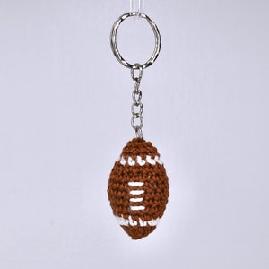 American Football Ball Keychain Crochet Pattern, Crochet Rugby Ball Keyring Pattern, Easy Crochet Keyring.