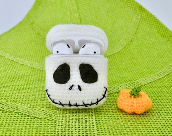 Crochet Jack Skellington AirPods Case  and Pumpkin Pattern, Crochet Jack Skellington and Pumpkin