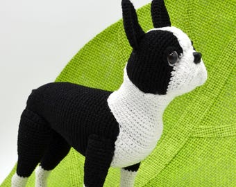 Boston Terrier Crochet Pattern, Crochet Dog Amigurumi Pattern, Crochet Boston Terrier Pattern