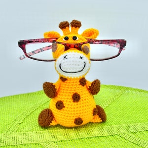 Crochet Giraffe Pattern, Crochet  Amigurumi Spectacles Giraffe Holder Pattern, Crochet Eyeglasses Stand Pattern, Animal Glasses Holder