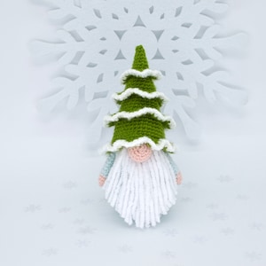 Gnome Crochet Pattern,  Gonk Crochet Pattern, Crochet Gnome in Christmas Tree Hat Pattern, Four Seasons Winter Gnome