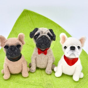 French Bulldog Crochet Pattern, Pug Dog CrochetPattern, Crochet Puppy Dog Pattern