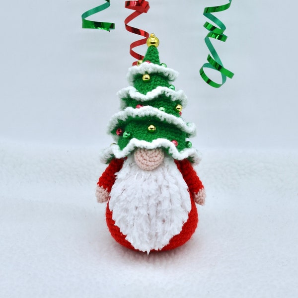 Gnome Crochet Pattern,  Gonk Crochet Pattern, Crochet Gnome in Christmas Tree Hat Pattern