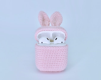 Patrón de ganchillo para funda de AirPods con diseño de conejito de Pascua, patrón de ganchillo para AirPods con diseño de conejito de Pascua