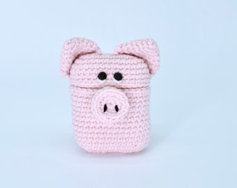 AirPods Case Crochet Pattern, Crochet Pig AirPods Pattern