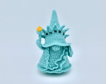 Freiheitsstatue Gnome Häkelanleitung, Unabhängigkeitstag Gnom, Fourth of Juli Gnome, Häkelanleitung Gnome, häkeln Lady Liberty Gnome