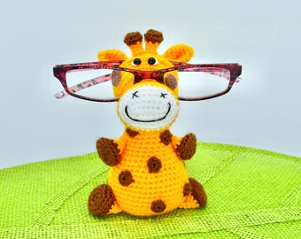 Crochet Giraffe Pattern, Crochet  Amigurumi Spectacles Giraffe Holder Pattern, Crochet Eyeglasses Stand Pattern, Animal Glasses Holder