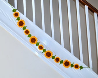 Crochet Sunflower Garland, Amigurumi Sunflower Bunting, Wall Hanging Sunflower Crochet Pattern, Nursery Decor