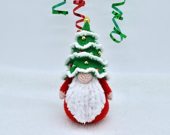 Gnome Crochet Pattern,  Gonk Crochet Pattern, Crochet Gnome in Christmas Tree Hat Pattern