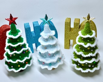 Crochet Christmas Tree Pattern, Crochet Amigurumi  Christmas Tree Ornament Pattern