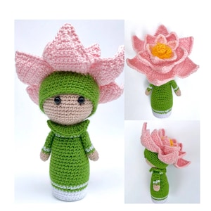 Crochet Pattern Lotus Amigurumi Doll Flower Doll Lucia image 8