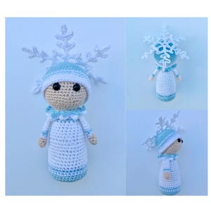 Häkelpuppe, Häkelanleitung Schneeflocke Amigurumi Puppe - Blumenpuppe Sally