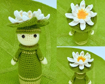Crochet Pattern Amigurumi Doll, Crochet Doll - Flower Doll Water Lily Lola