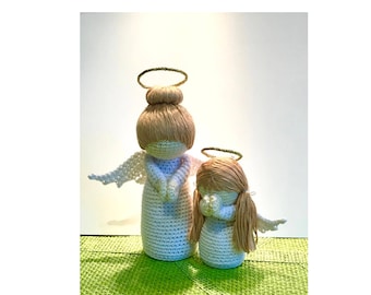 Angel Crochet Pattern, Crochet Amigurumi Doll -Mother and Child Angel Amigurumi Dolls