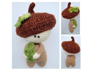 REAL Acorn Crochet Pattern Amigurumi  Doll - Acorn Alistair
