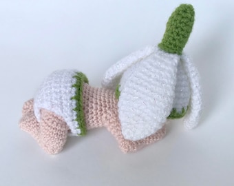 Crochet  Amigurumi Snowdrop Pattern ,Crochet Newborn Baby Snowdrop Pattern, Crochet Sleeping Baby Doll Pattern - Sleeping Snowdrop