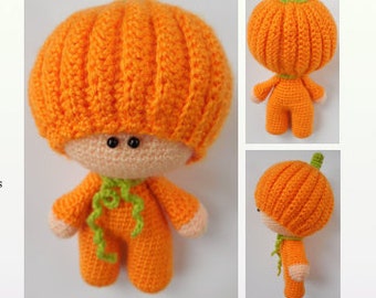 Crochet Pumpkin Pattern, Crochet Pattern Amigurumi Doll, Crochet Pumpkin Pippa