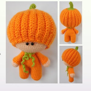 Crochet Pumpkin Pattern, Crochet Pattern Amigurumi Doll, Crochet Pumpkin Pippa image 1