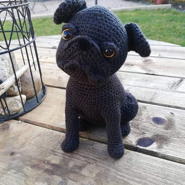 Modèle au crochet bouledogue français, motif chien au crochet, bouledogue au crochet