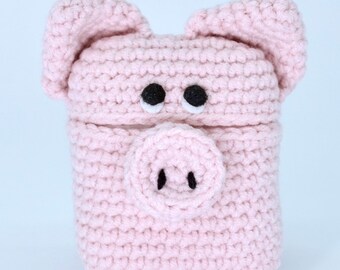 AirPods Case Crochet Pattern, Crochet Pig AirPods Pattern