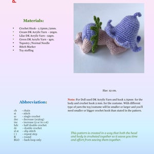 Mönster för virkade sovande babydocka: Blåklocka-outfit (PDF-mönster) bild 4
