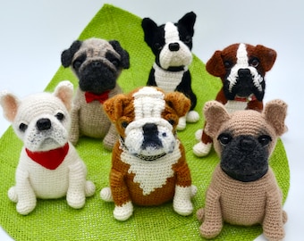 REAL French Bulldog Crochet Pattern, Boston Terrier Crochet Dog Pattern, Crochet  Boxer Dog Pattern, Crochet Pug Pattern