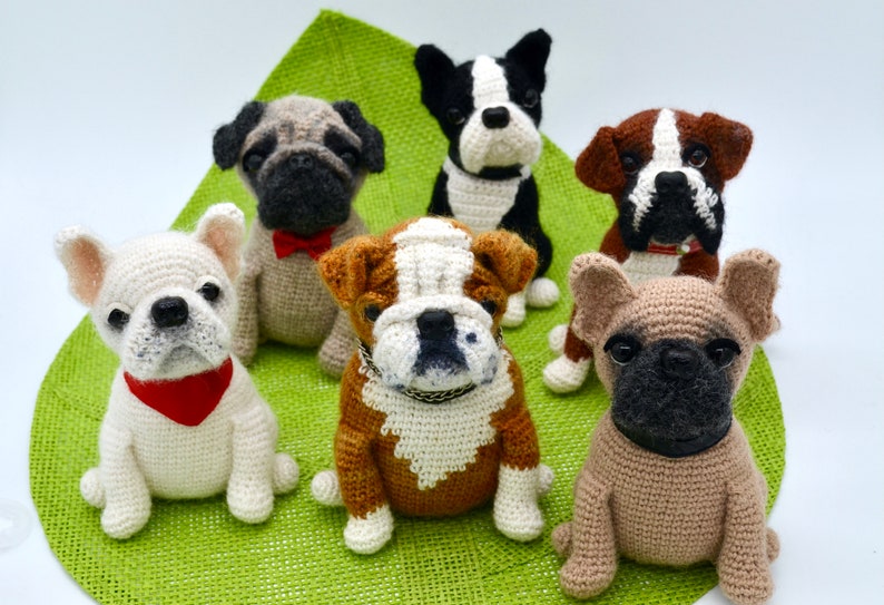 French Bulldog Crochet Pattern, Boston Terrier Crochet Dog Pattern, Crochet Boxer Dog Pattern, Crochet Pug Pattern image 1